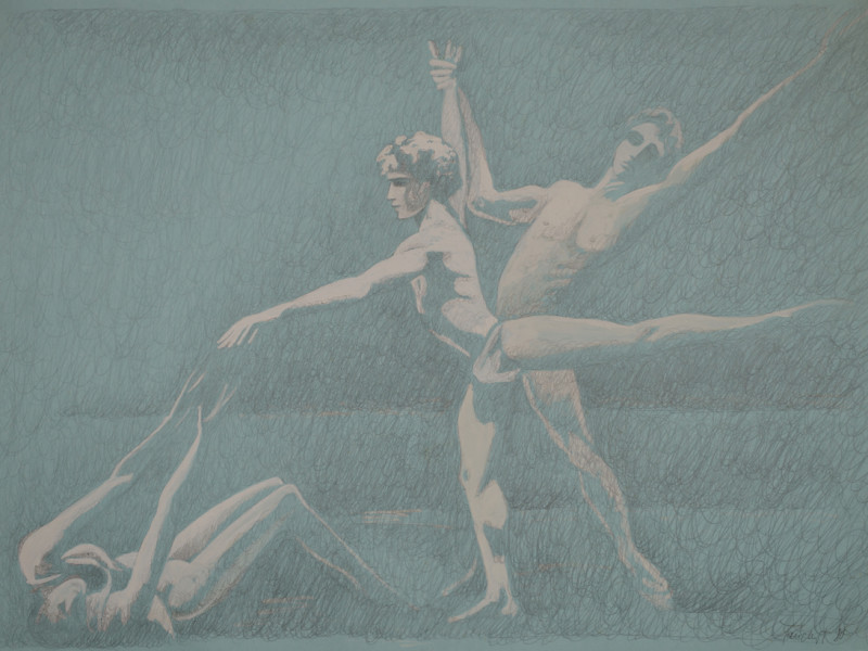 Ballett (Bleistift, Kreide, Studie)